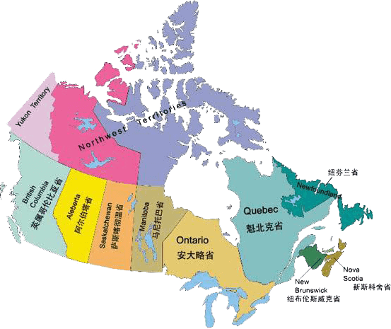 加拿大城市分布图图片