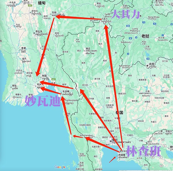 缅甸海运加陆运路线